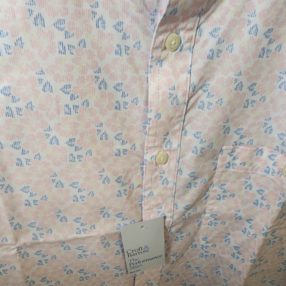 Croft & Barrow Men's Pink and Blue Shirt